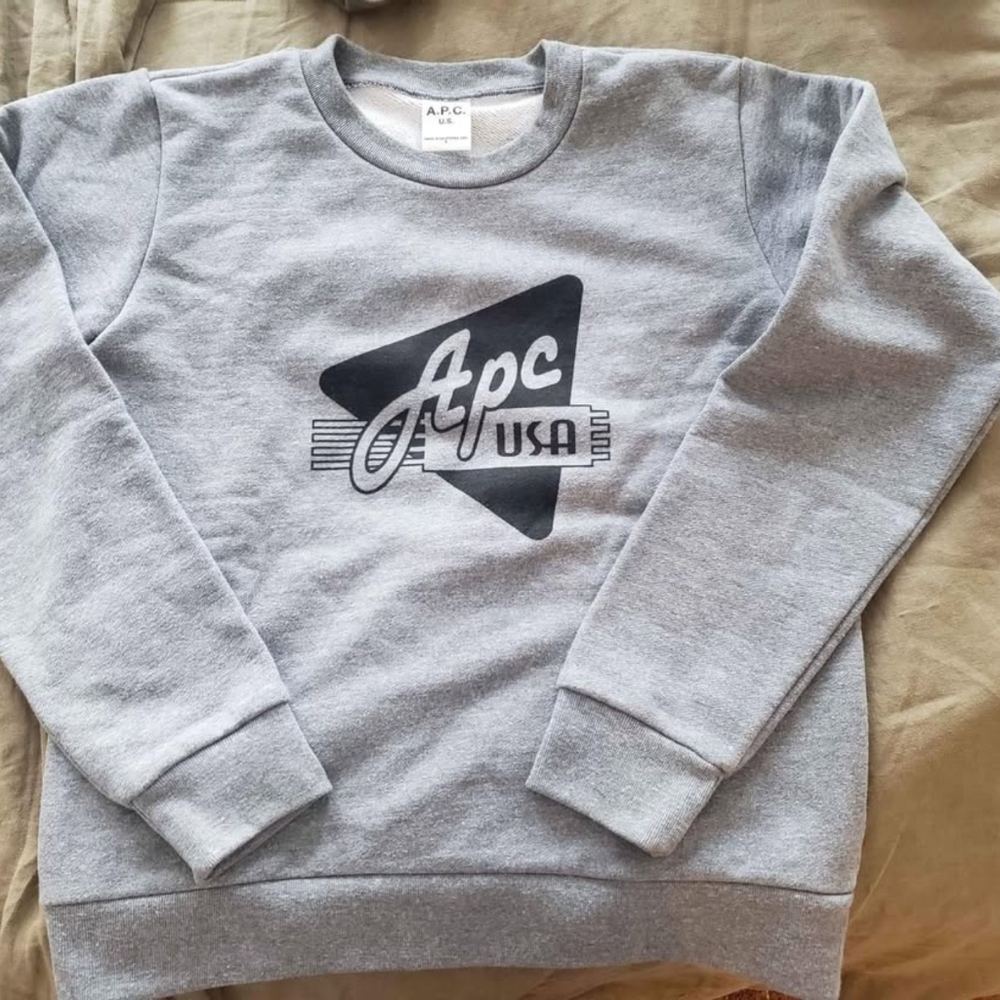 A.P.C.  Heather Gray Logo Sweatshirt